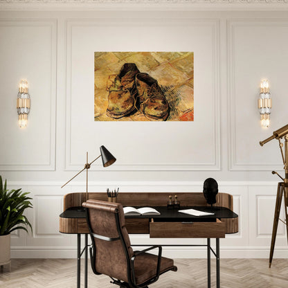 A Pair of Shoes - Vincent van Gogh Brushed Aluminum Print - 70x100 cm / 28x40 inches | Vincent van Gogh Aluminum Print | Vincent van Gogh Prints