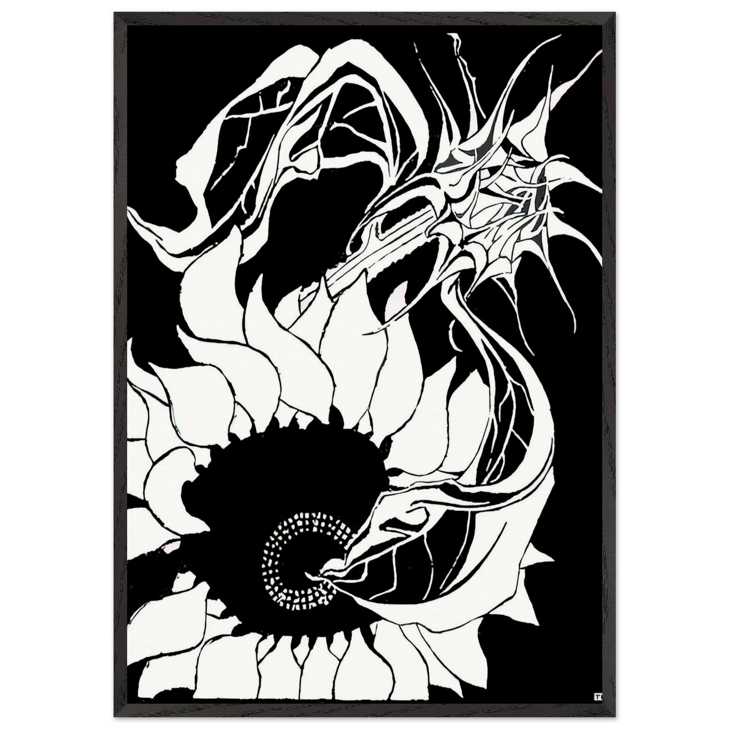 SUNFLOWERS N2 - MC Escher Framed Art Print – Black Wooden Frame - Default Title - -Framed Art Print