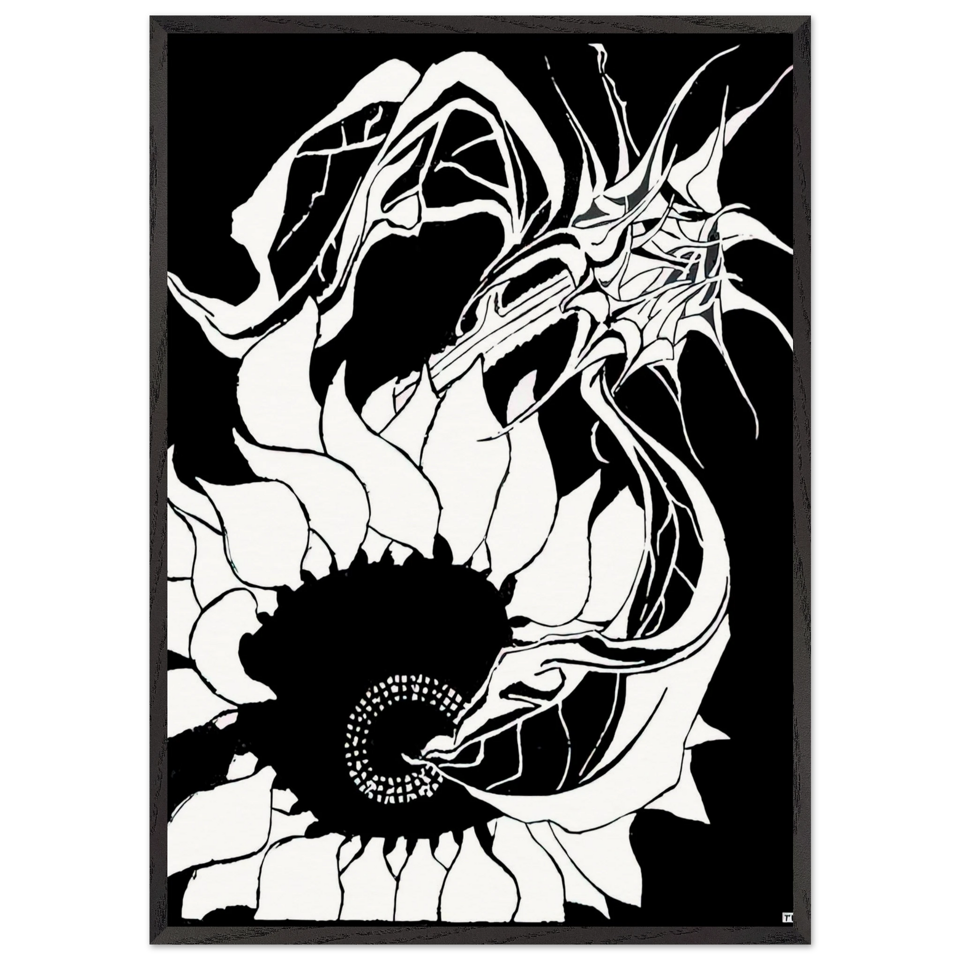 SUNFLOWERS N2 - MC Escher Framed Art Print – Black Wooden Frame - Default Title - -Framed Art Print