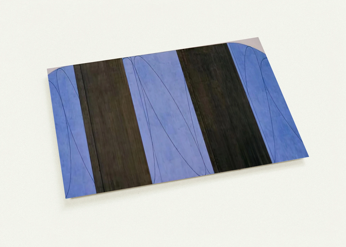BLUE BLACK FIVE PANEL ZONE PAINTING 1998 By Robert Mangold Pack of 10 Post Cards | Robert Mangold Post Cards | A6 (10.5 x 14.8 cm) - 4.1 x 5.8 inches