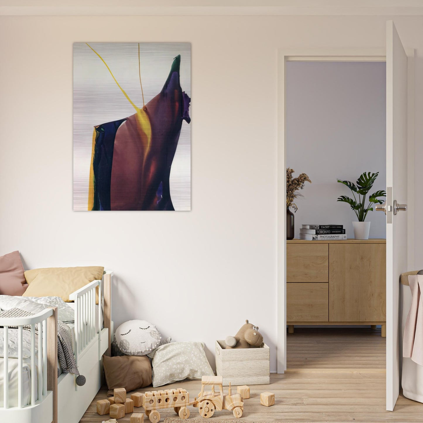 Phenomena Yellow Strike - 1963 - Paul Jenkins Brushed Aluminum Print - 70x100 cm / 28x40 inches | Paul Jenkins Aluminum Print | Paul Jenkins Prints