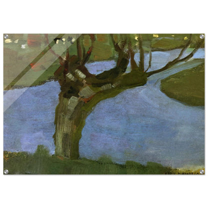 Irrigation Ditch with Mature Willow - Piet Mondrian Acrylic Print - 70x100 cm / 28x40″ inches | Piet Mondrian Wall Art | Piet Mondrian Prints