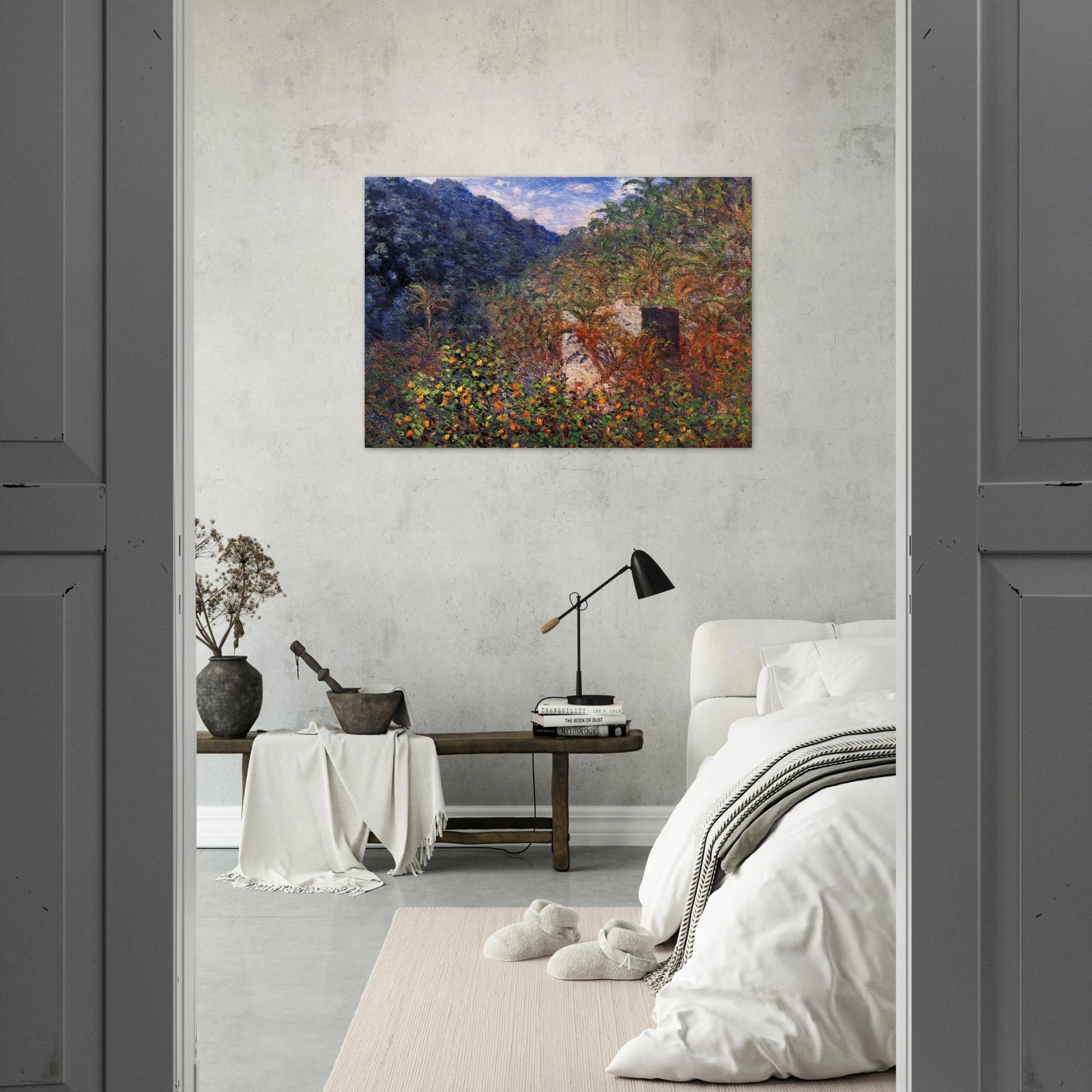The Valley of Sasso, Blue Effect - claude monet Brushed Aluminum Print - 70x100 cm / 28x40 inches | claude monet Aluminum Print | claude monet Prints