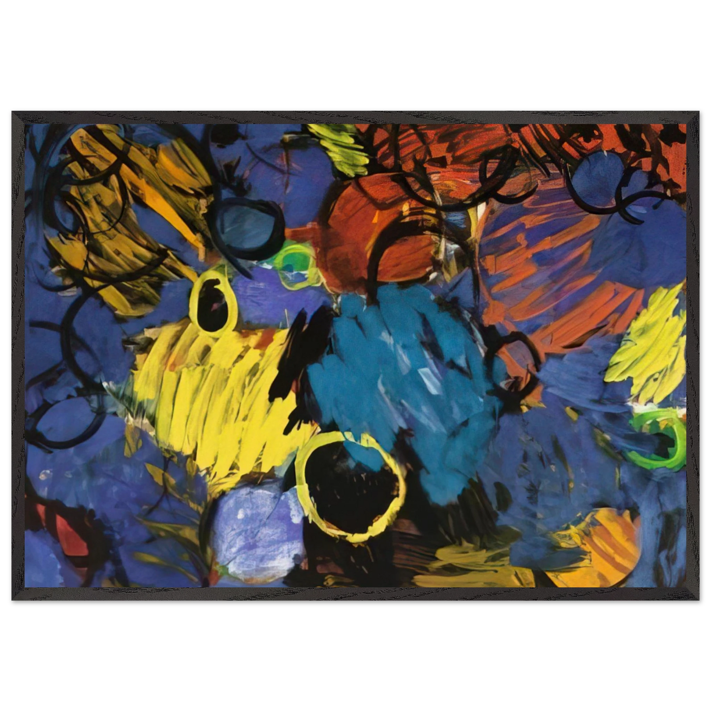 Motion - 1962 - Ernst Wilhelm Nay Framed Art Print – Black Wooden Frame - Default Title - -Framed Art Print