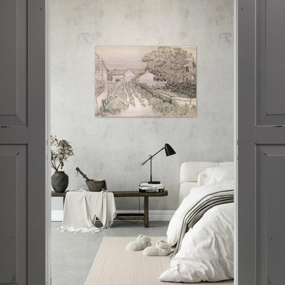 Village Street - Vincent van Gogh Brushed Aluminum Print - 70x100 cm / 28x40 inches | Vincent van Gogh Aluminum Print | Vincent van Gogh Prints