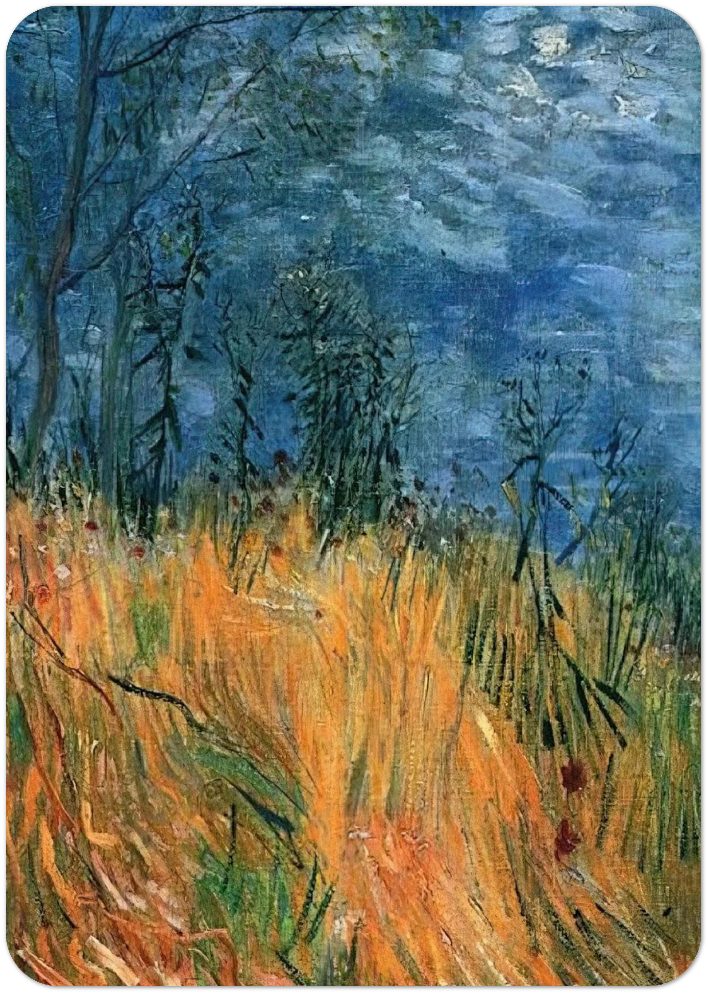 Edge of a Wheatfield with Poppies By Vincent van Gogh Pack of 10 Post Cards | Vincent van Gogh Post Cards | A6 (10.5 x 14.8 cm) - 4.1 x 5.8 inches