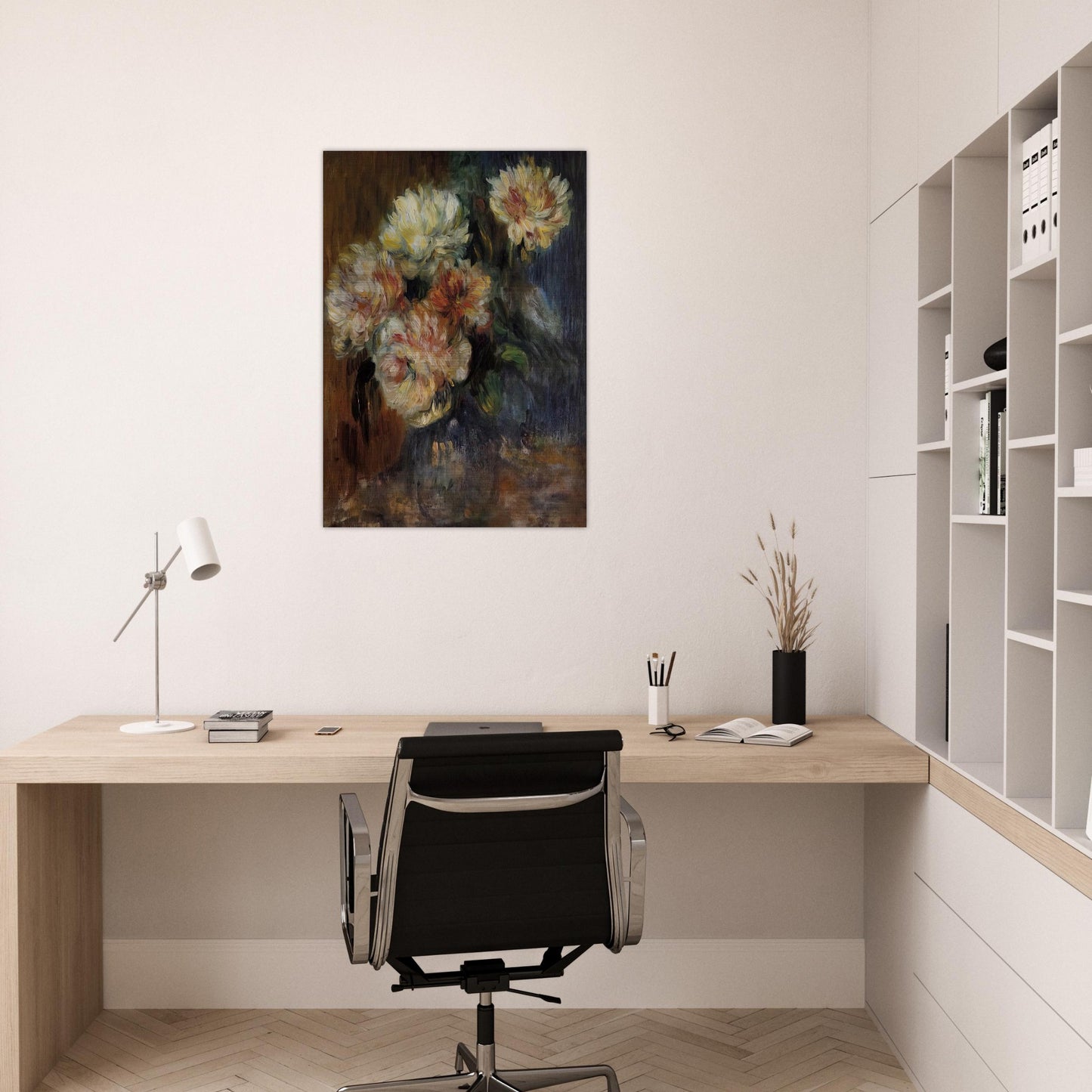 Vase of Peonies - Pierre-Auguste Renoir Brushed Aluminum Print - 70x100 cm / 28x40 inches | Pierre-Auguste Renoir Aluminum Print | Pierre-Auguste Renoir Prints