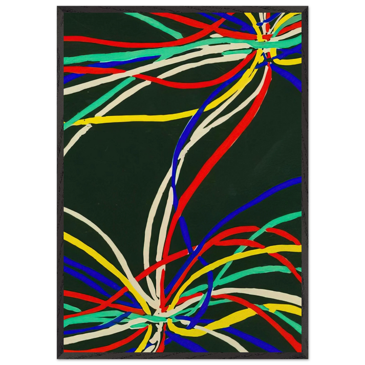 COMPOSITIONS COULEURS IDEES - Sonia Delaunay 70x100 cm / 28x40 inches Framed Art Print – Black Wooden Frame