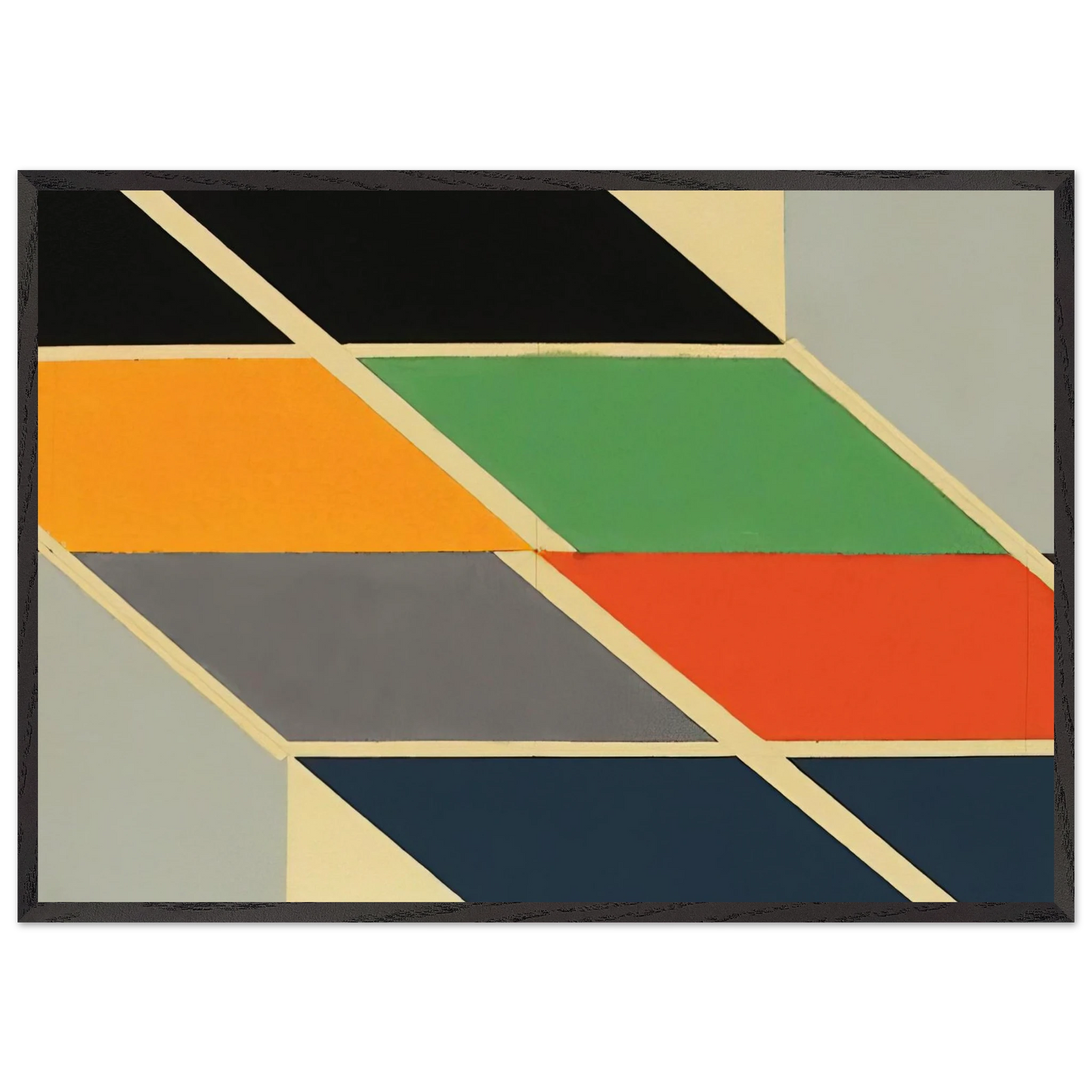 Big Bang Series - 1966 - Larry Zox 70x100 cm / 28x40 inches Framed Art Print – Black Wooden Frame