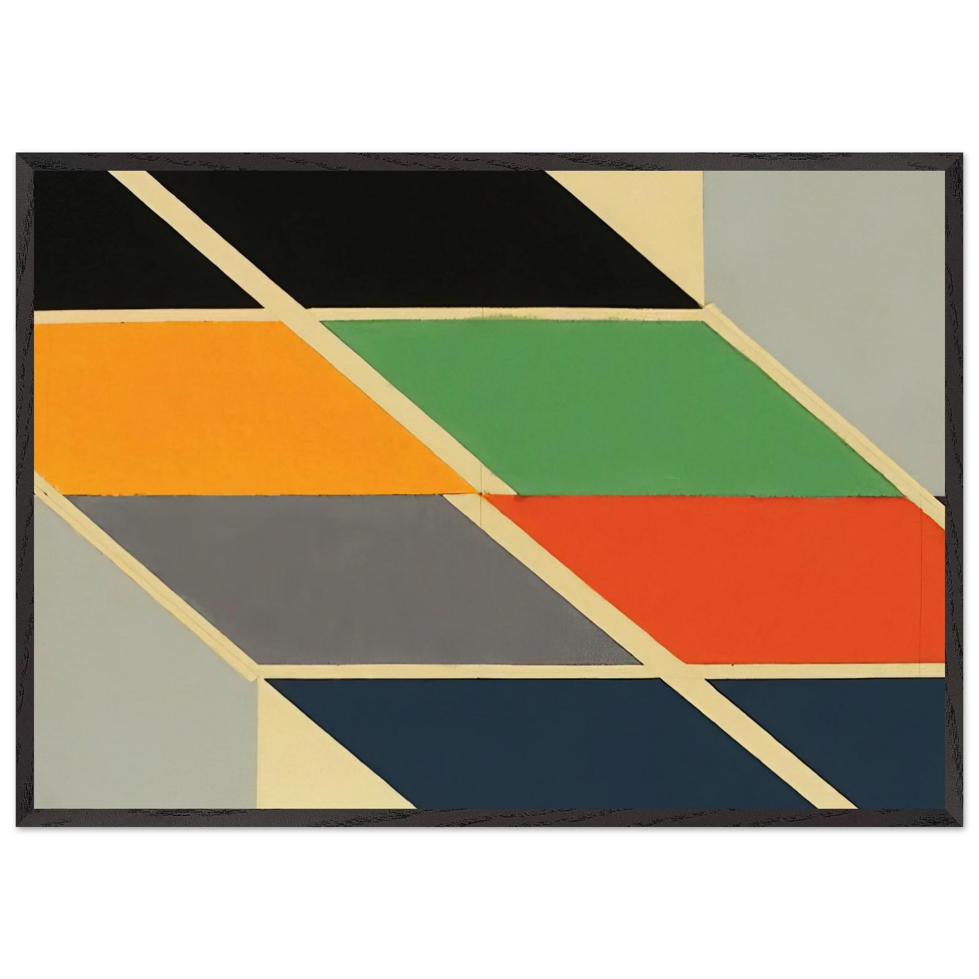 Big Bang Series - 1966 - Larry Zox 70x100 cm / 28x40 inches Framed Art Print – Black Wooden Frame