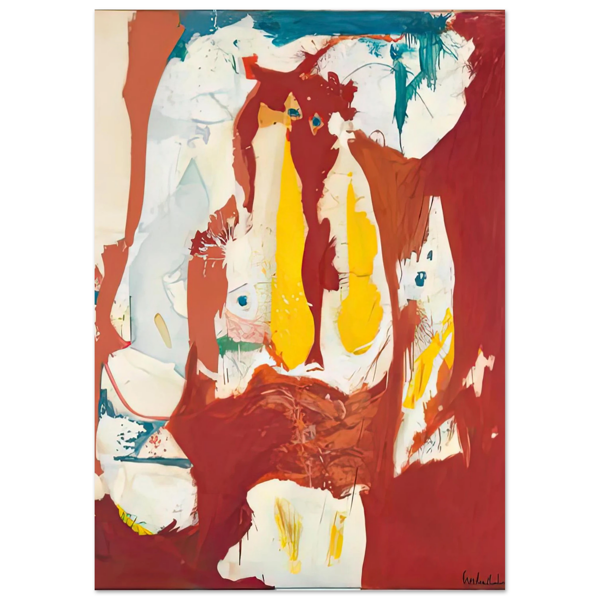 Helen Frankenthaler - The Red Sea, 1959- Wall Art - 30x40 cm / 12x16 inches - Premium Wooden Framed Poster With Fine Art Paper - Black frame