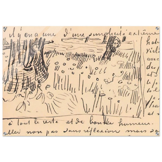 Field of Grass with Dandelions and Tree Trunks - Vincent van Gogh Acrylic Print - 70x100 cm / 28x40″ inches | Vincent van Gogh Wall Art | Vincent van Gogh Prints