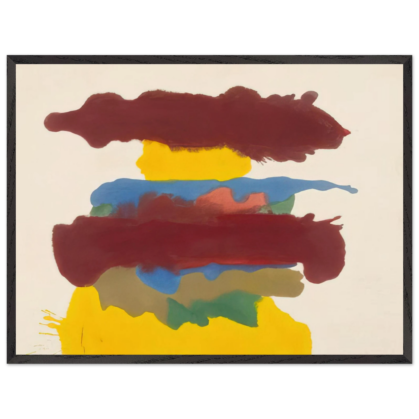 Helen Frankenthaler - Weather Change - 1963 Wall art - 70x100 cm / 28x40 inches - Premium Wooden Framed Poster With Fine Art Paper - Black frame