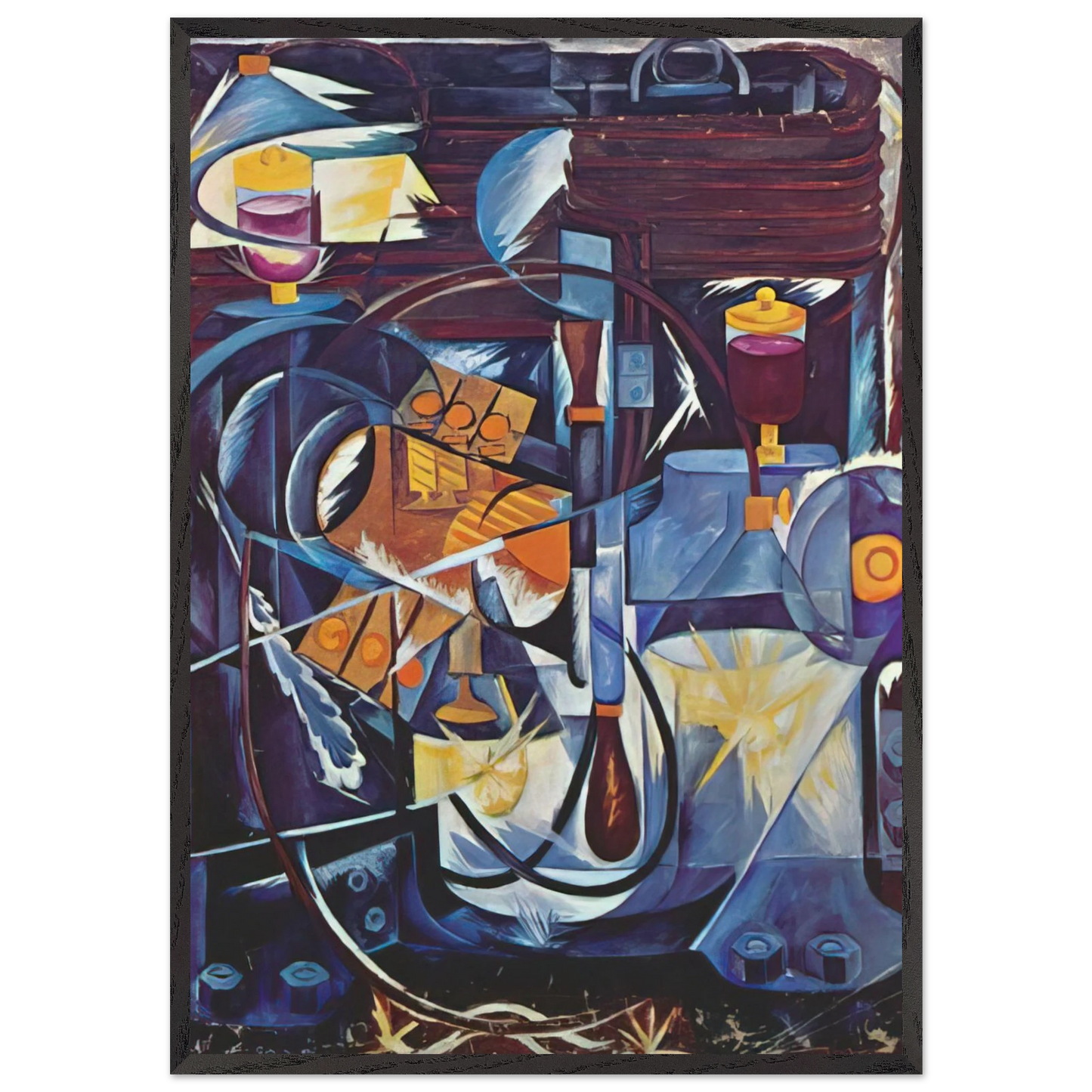 Dynamo machine - 1913 - Natalia Goncharova Framed Art Print – Black Wooden Frame - Default Title - -Framed Art Print