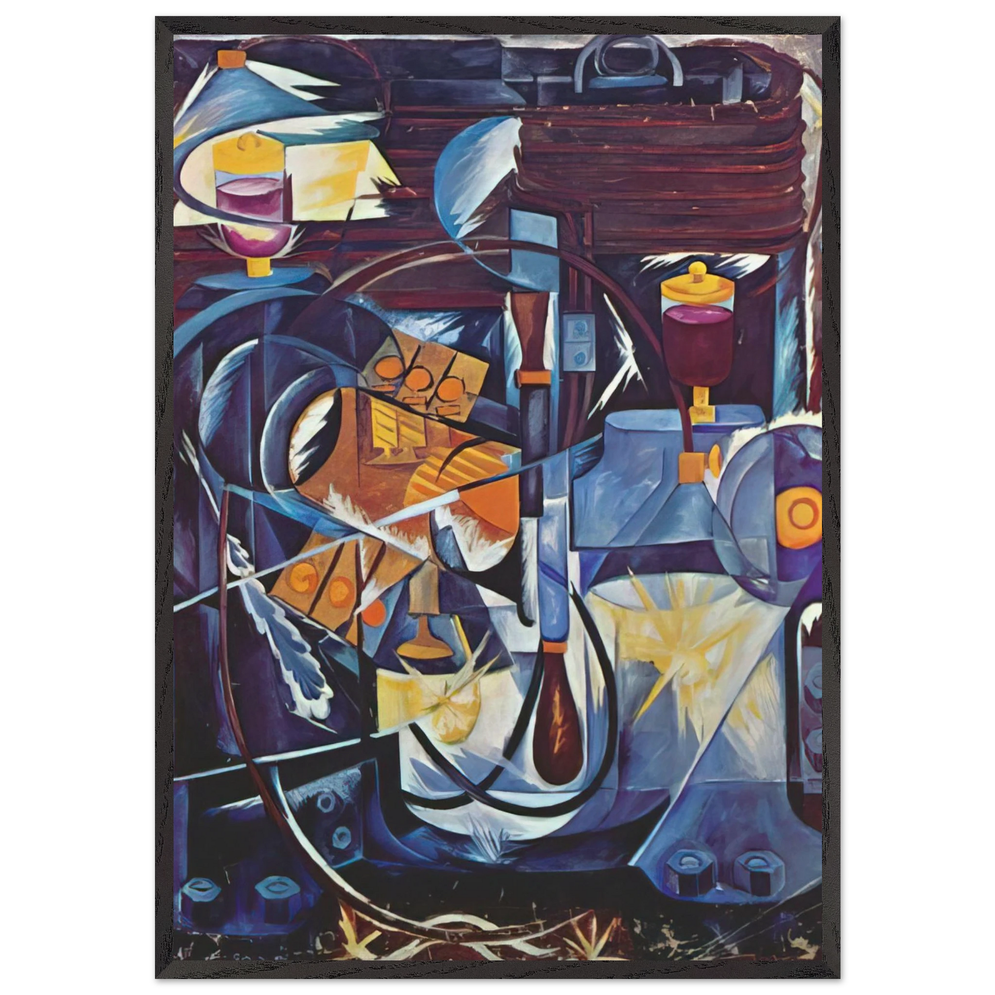 Dynamo machine - 1913 - Natalia Goncharova Framed Art Print – Black Wooden Frame - Default Title - -Framed Art Print