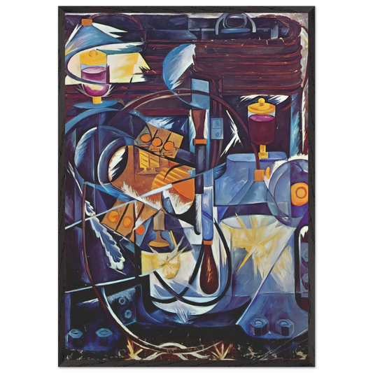 Dynamo machine - 1913 - Natalia Goncharova Framed Art Print – Black Wooden Frame - Default Title - -Framed Art Print