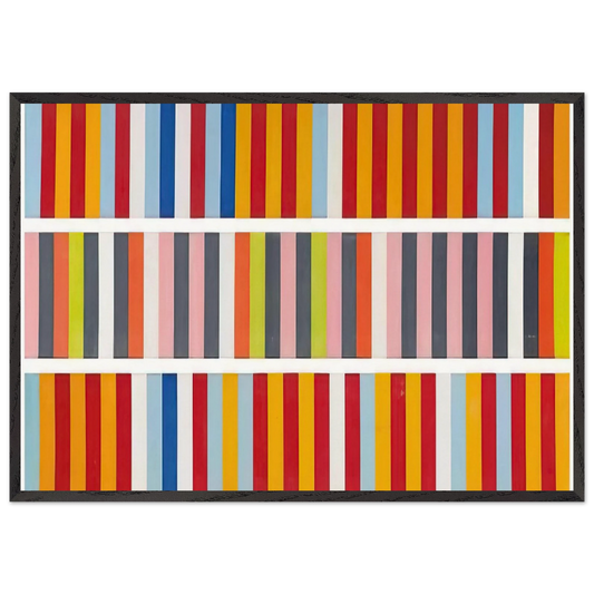 Barricades - 1968 - Gene Davis 70x100 cm / 28x40 inches Framed Art Print – Black Wooden Frame