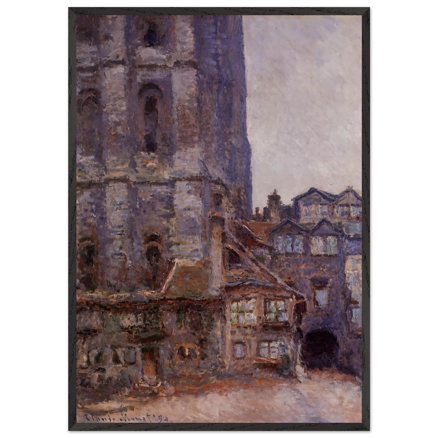 The Cour dAlbane Grey Weather - claude monet Framed Art Print – Black Wooden Frame - Default Title - -Framed Art Print