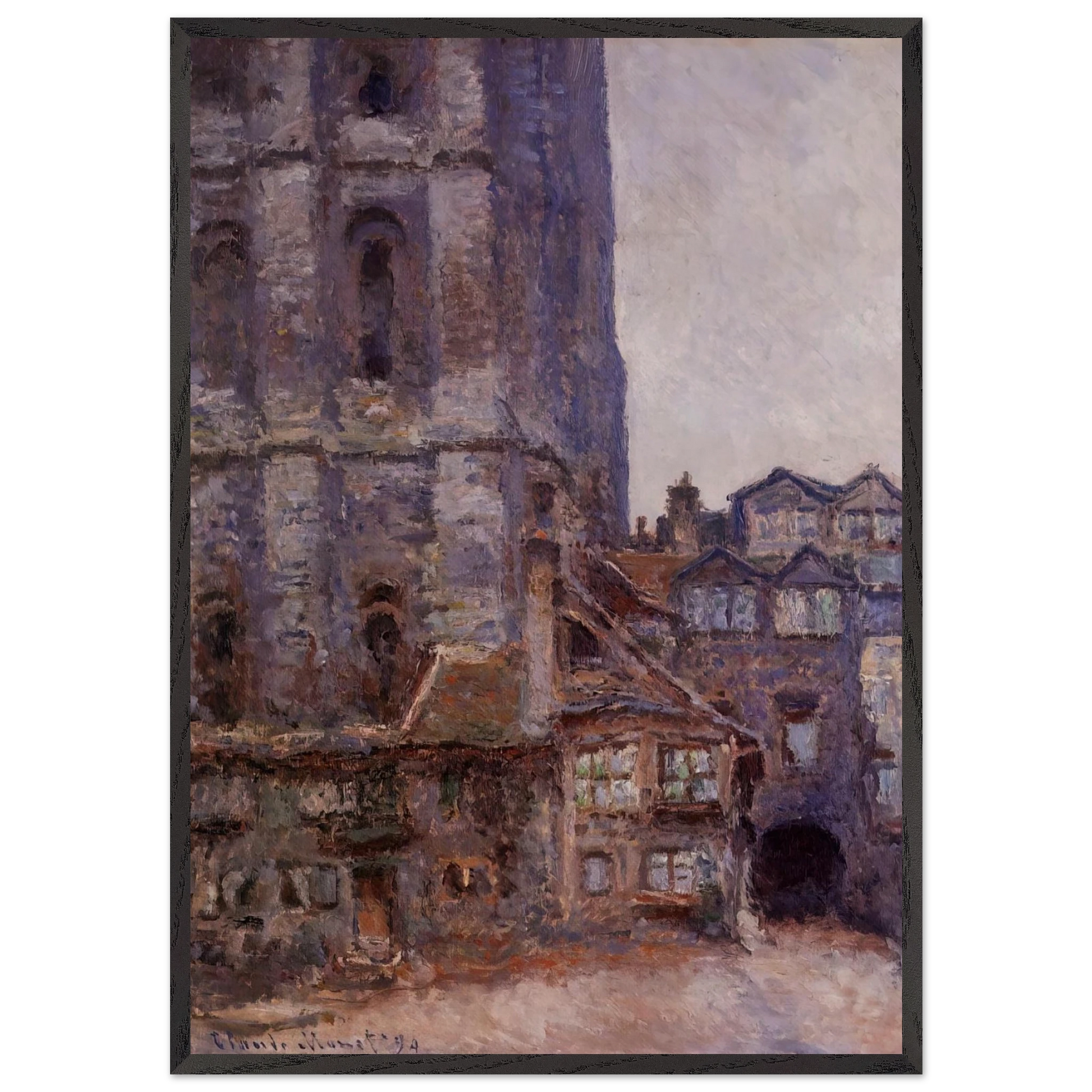 The Cour dAlbane Grey Weather - claude monet Framed Art Print – Black Wooden Frame - Default Title - -Framed Art Print