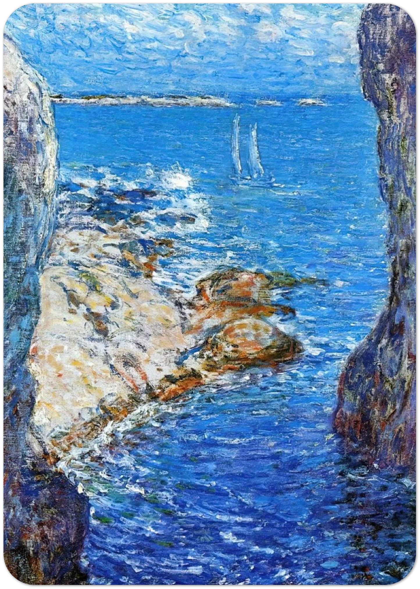 An Isles of Shoals Day By Childe Hassam Pack of 10 Post Cards | Childe Hassam Post Cards | A6 (10.5 x 14.8 cm) - 4.1 x 5.8 inches