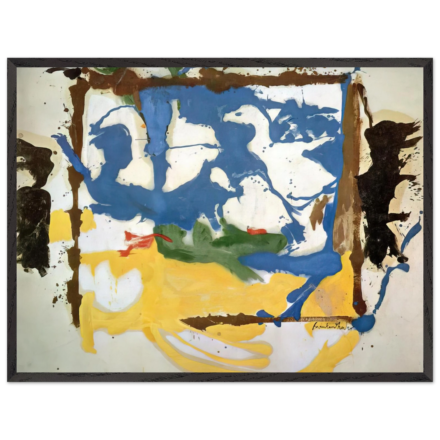 Helen Frankenthaler - Swan Lake #2 - 1961 Wall art - 45x60 cm / 18x24 inches - Premium Wooden Framed Poster With Fine Art Paper - Black frame