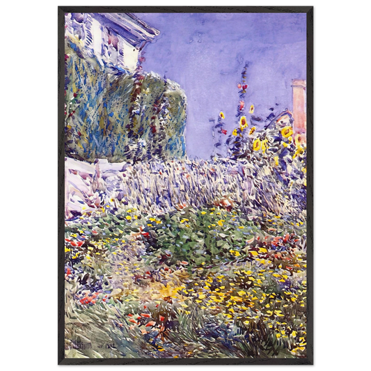 Dexters Garden - Childe Hassam 70x100 cm / 28x40 inches Framed Art Print – Black Wooden Frame
