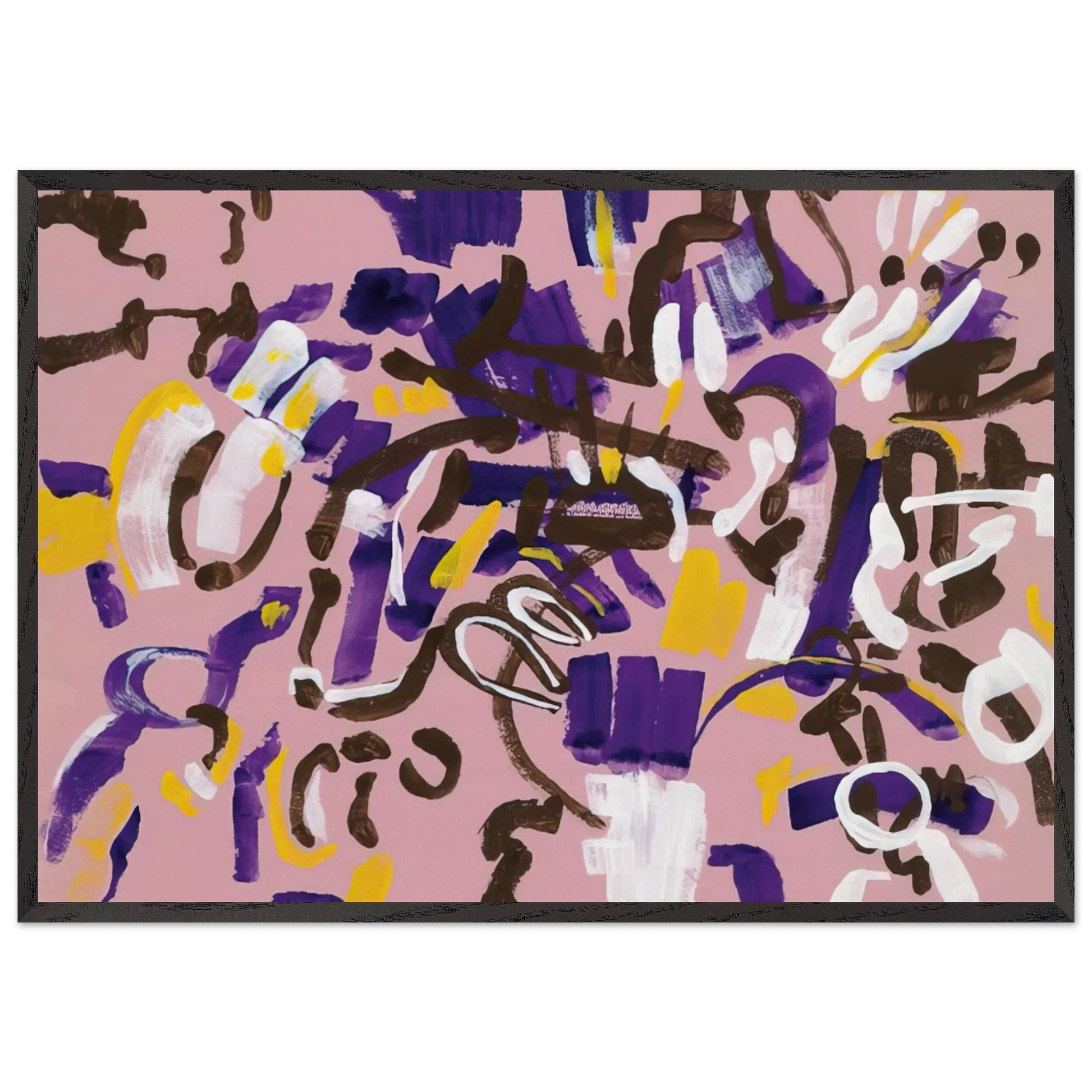 Rosa-Viola-Bianco - 1968 - Carla Accardi Framed Art Print – Black Wooden Frame - Default Title - -Framed Art Print