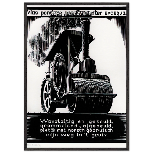 EMBLEMATA STEAMROLLER - MC Escher Framed Art Print – Black Wooden Frame - Default Title - -Framed Art Print