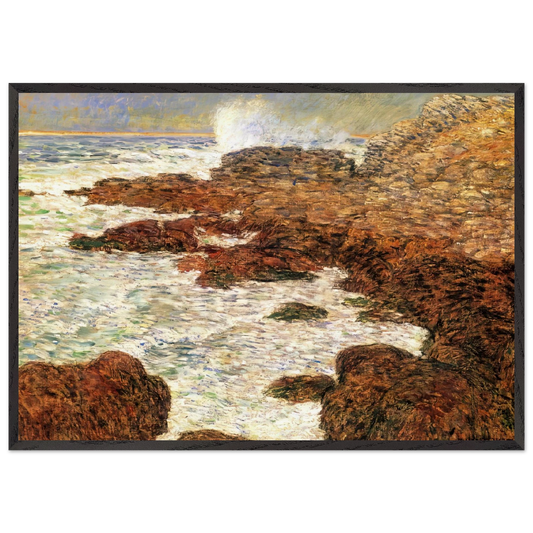 Seaweed and Surf Appledore - Childe Hassam Framed Art Print – Black Wooden Frame - Default Title - -Framed Art Print