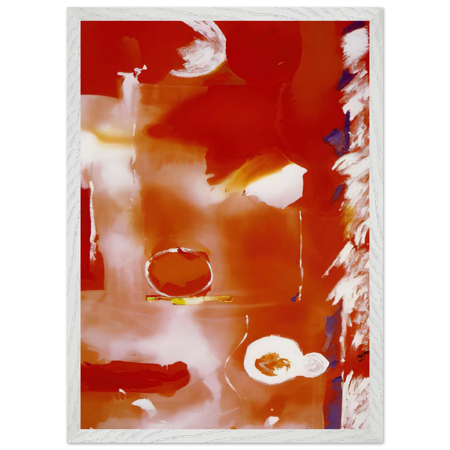 Helen Frankenthaler - Seeing the Moon on a Hot Summer Day - 1987 Wall art - 45x60 cm / 18x24 Inches - Premium Wooden Framed Poster With Fine Art Paper - Wood frame
