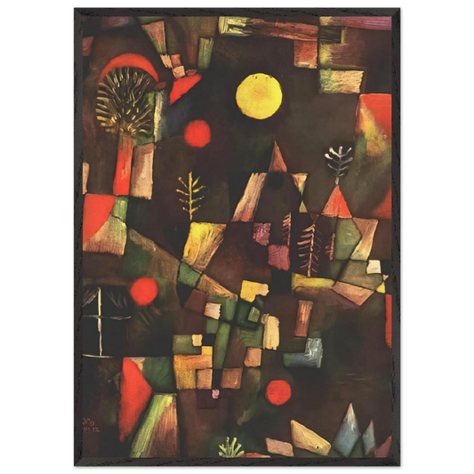 FULL MOON 1919 - Paul Klee 70x100 cm / 28x40 inches Framed Art Print – Black Wooden Frame