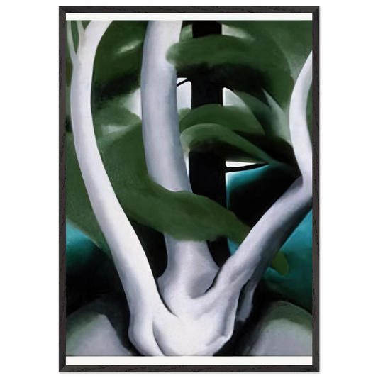 Birch and Pine Tree No 1 - Georgia OKeeffe 70x100 cm / 28x40 inches Framed Art Print – Black Wooden Frame