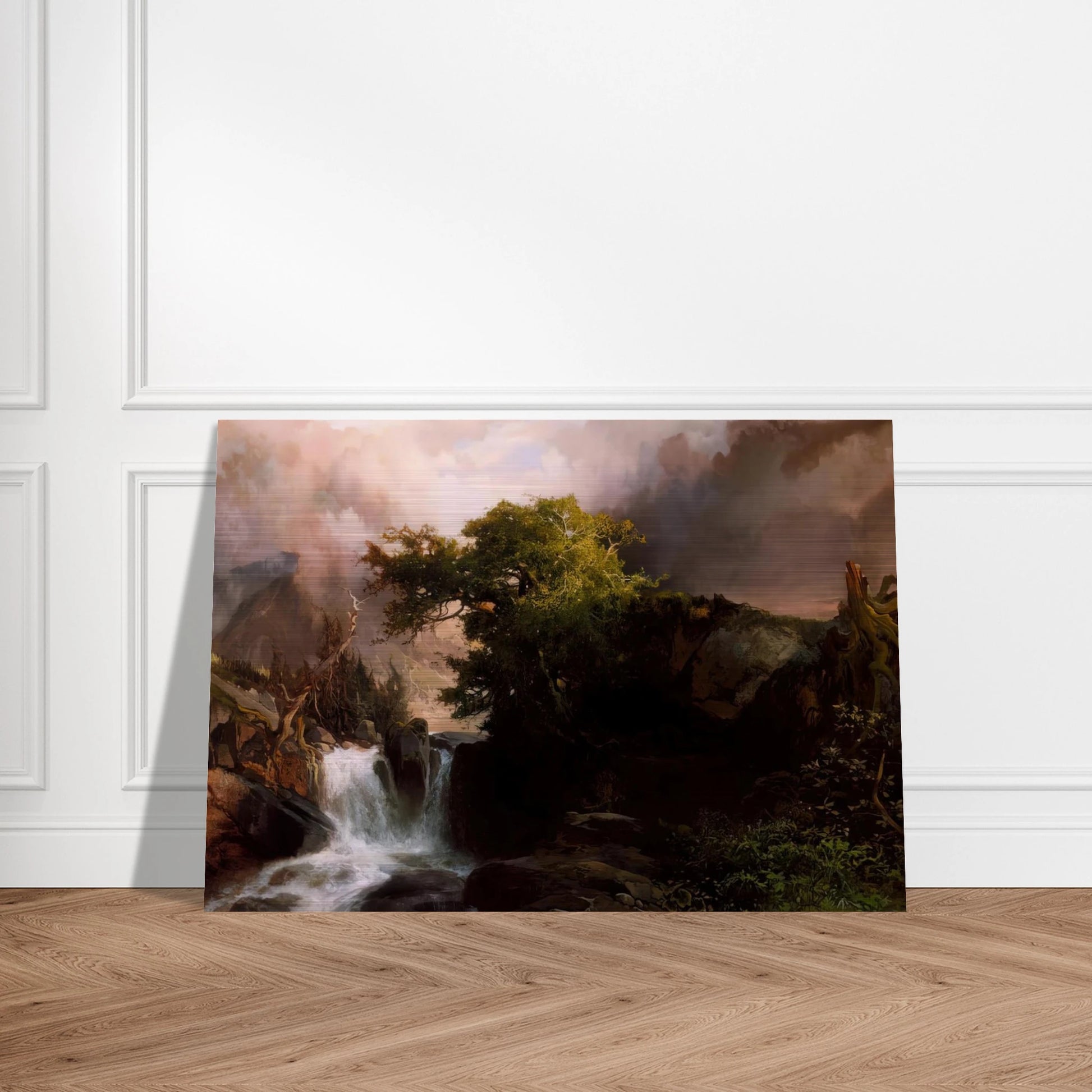 A Mountain Stream - Thomas Moran Brushed Aluminum Print - 70x100 cm / 28x40 inches | Thomas Moran Aluminum Print | Thomas Moran Prints