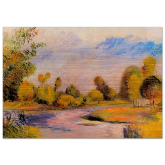Banks of a River - Pierre-Auguste Renoir Brushed Aluminum Print - 70x100 cm / 28x40 inches | Pierre-Auguste Renoir Aluminum Print | Pierre-Auguste Renoir Prints