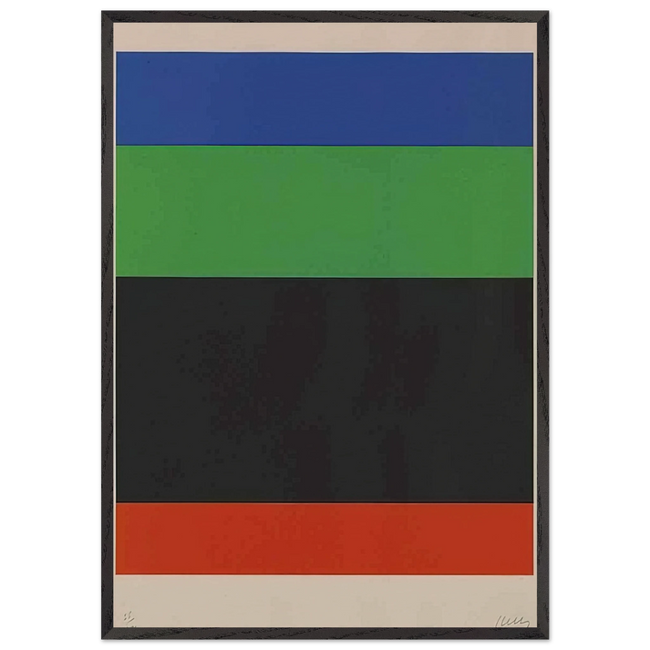 Blue-Green-Black-Red - Ellsworth Kelly 70x100 cm / 28x40 inches Framed Art Print – Black Wooden Frame