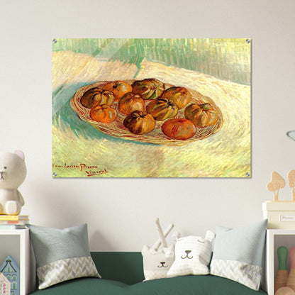 Still Life with Basket of Apples to Lucien Pissarro - Vincent van Gogh Acrylic Print - 70x100 cm / 28x40″ inches