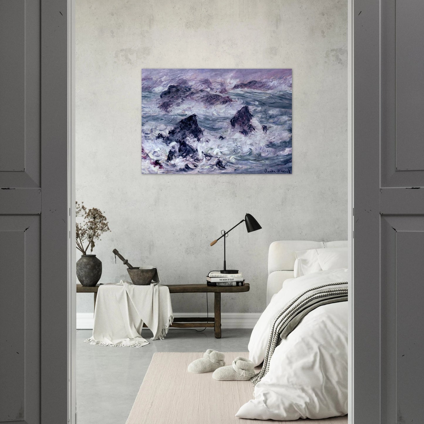 Storm at Belle-Ile - claude monet Brushed Aluminum Print - 70x100 cm / 28x40 inches | claude monet Aluminum Print | claude monet Prints
