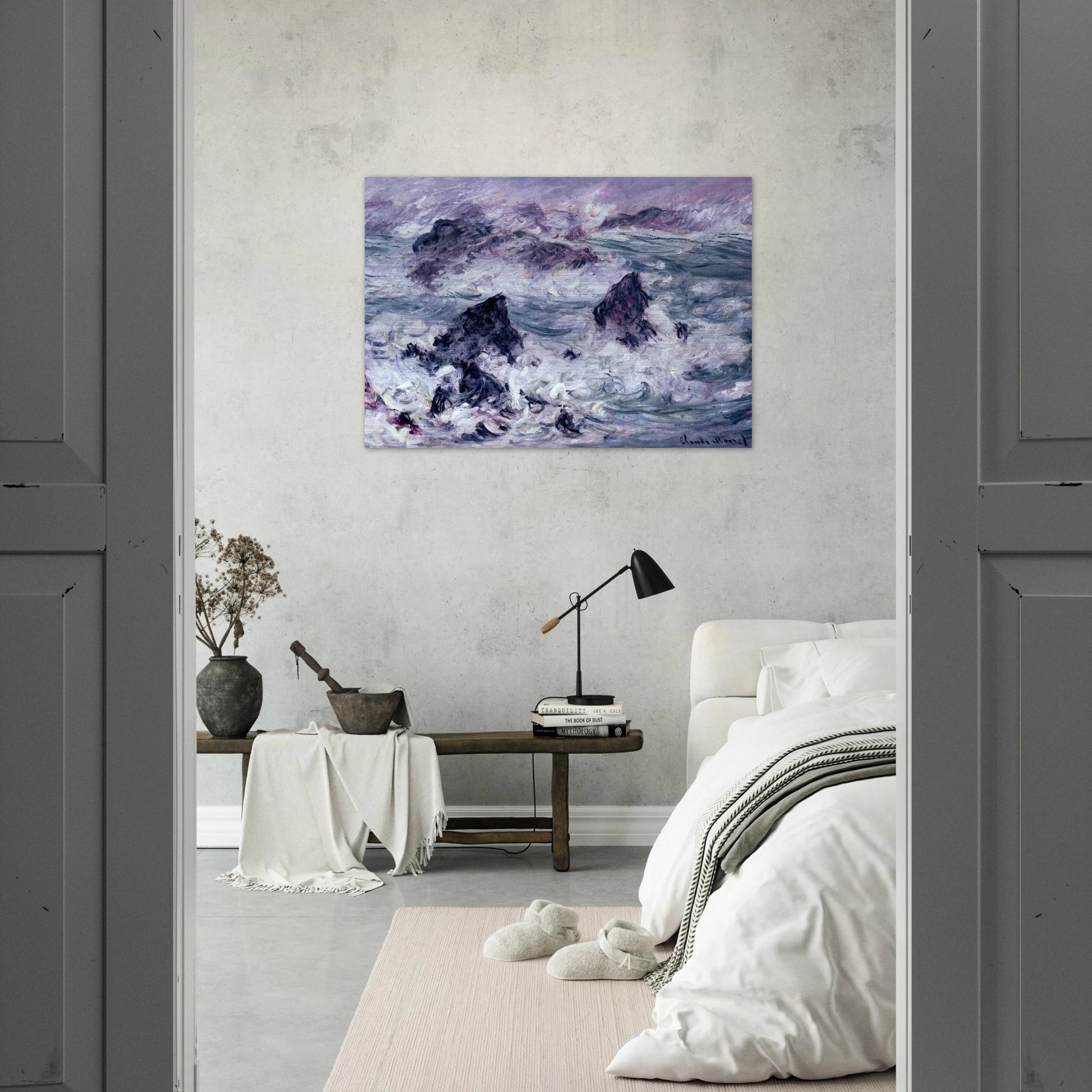 Storm at Belle-Ile - claude monet Brushed Aluminum Print - 70x100 cm / 28x40 inches | claude monet Aluminum Print | claude monet Prints