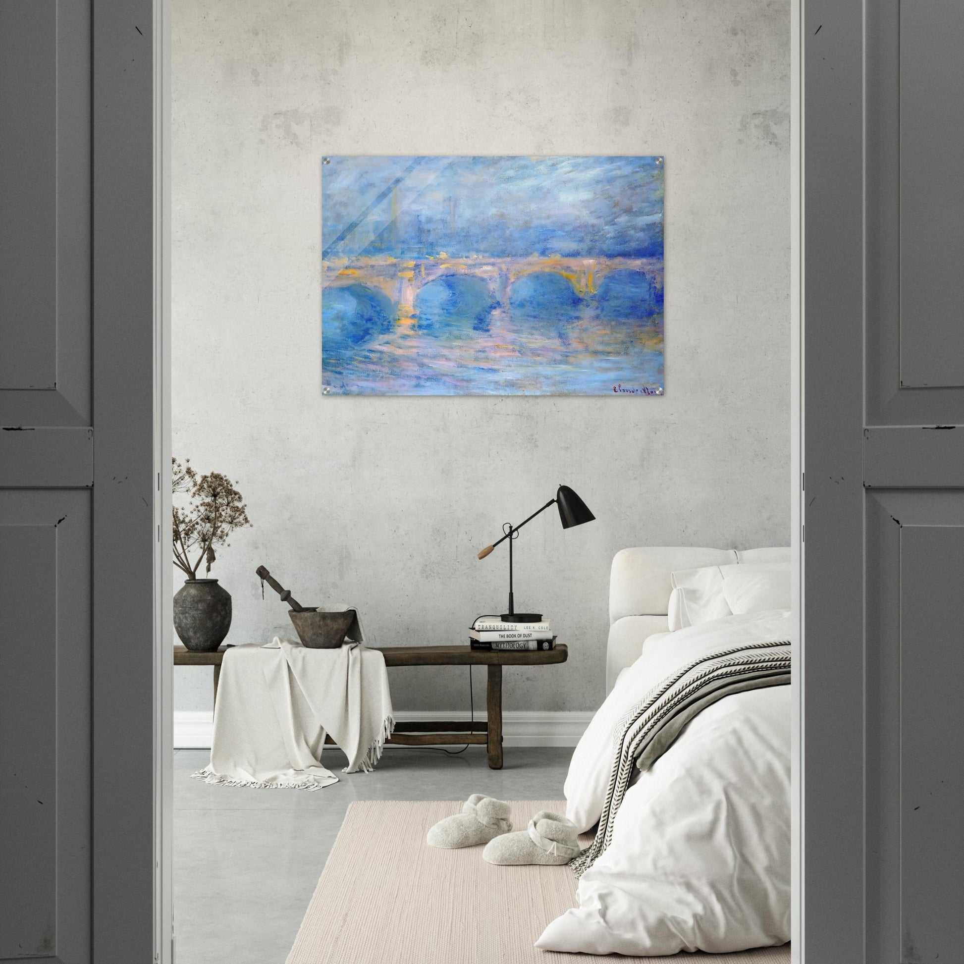 Waterloo Bridge at Sunset, Pink Effect - claude monet Acrylic Print - 70x100 cm / 28x40″ inches