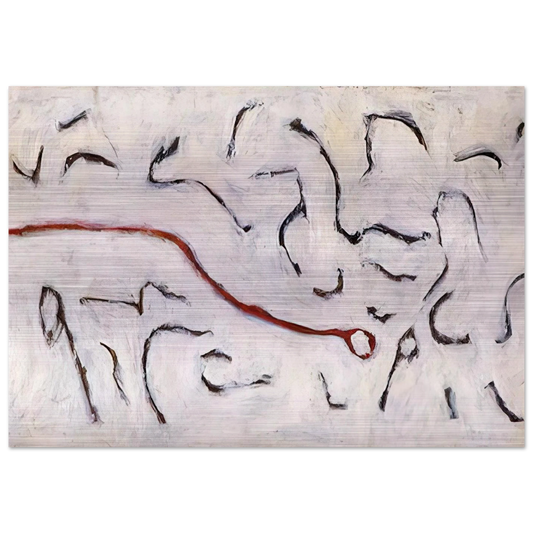 Red Line - 1952 - Gene Davis Brushed Aluminum Print - 70x100 cm / 28x40 inches | Gene Davis Aluminum Print | Gene Davis Prints