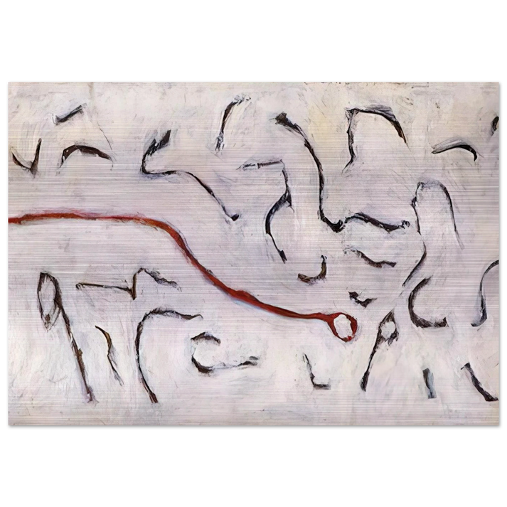 Red Line - 1952 - Gene Davis Brushed Aluminum Print - 70x100 cm / 28x40 inches | Gene Davis Aluminum Print | Gene Davis Prints