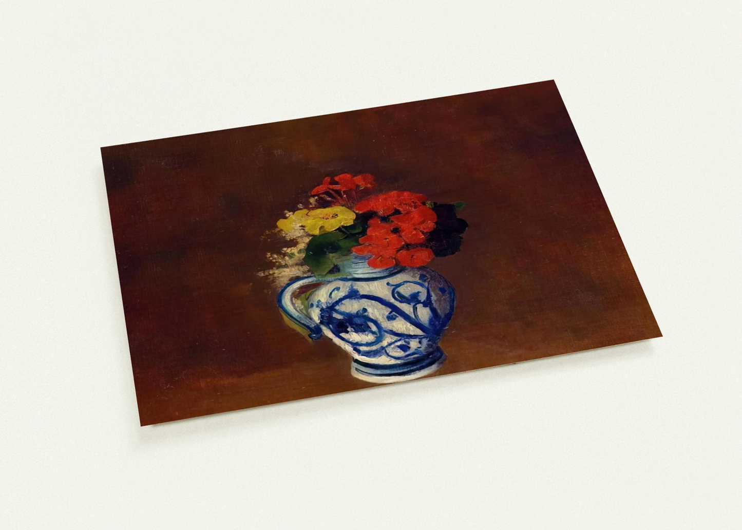 GERANIUMS AND OTHER FLOWERS IN A STONEWARE VASE By Odilon Redon Pack of 10 Post Cards | Odilon Redon Post Cards | A6 (10.5 x 14.8 cm) - 4.1 x 5.8 inches