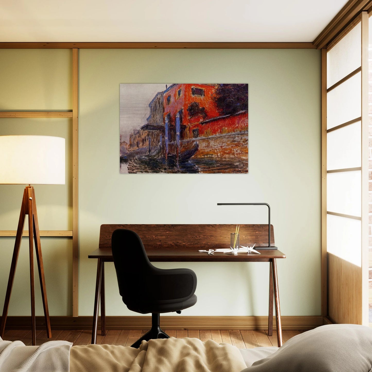 The Red House - claude monet Brushed Aluminum Print - 70x100 cm / 28x40 inches | claude monet Aluminum Print | claude monet Prints