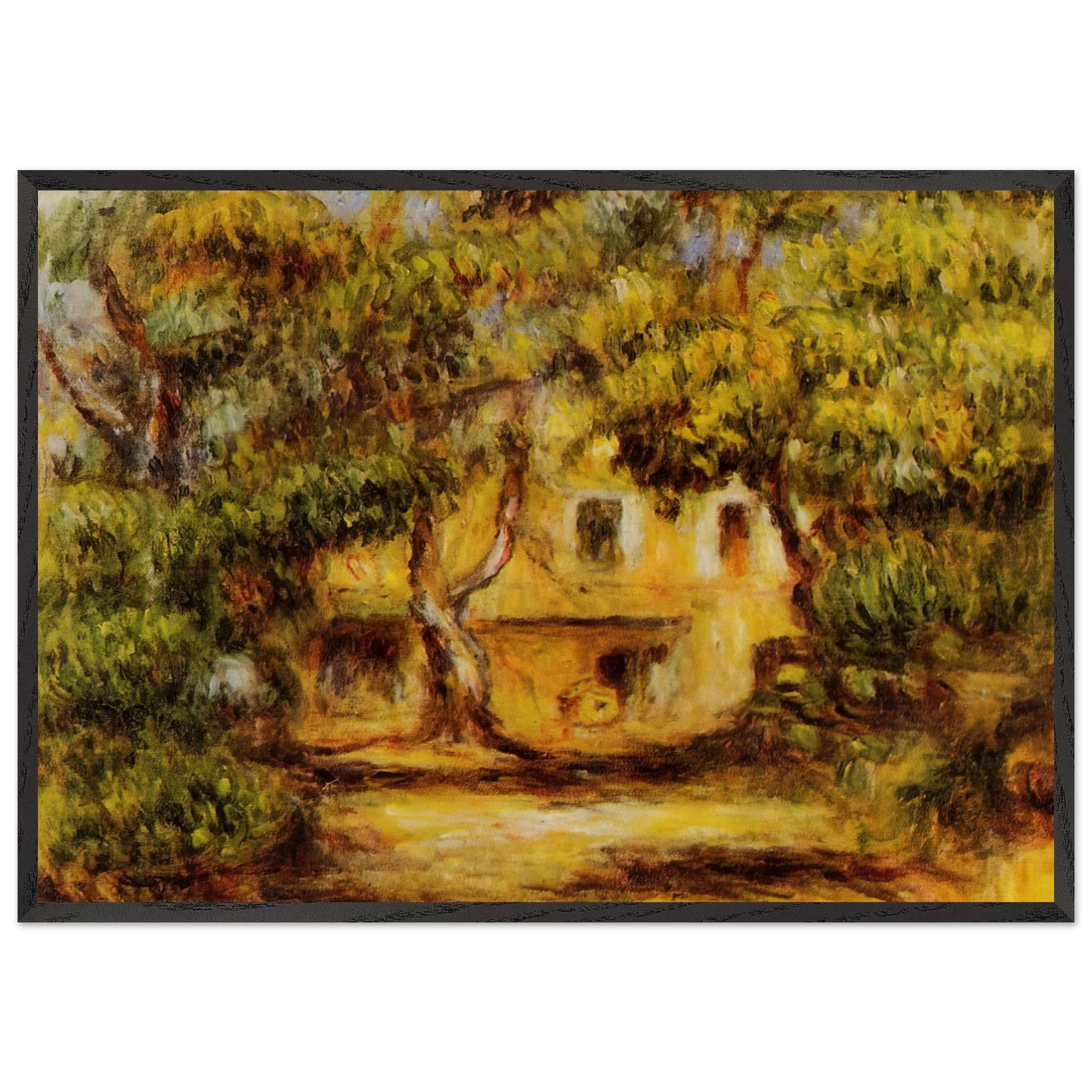 The Farm at Collettes - Pierre-Auguste Renoir Framed Art Print – Black Wooden Frame - Default Title - -Framed Art Print