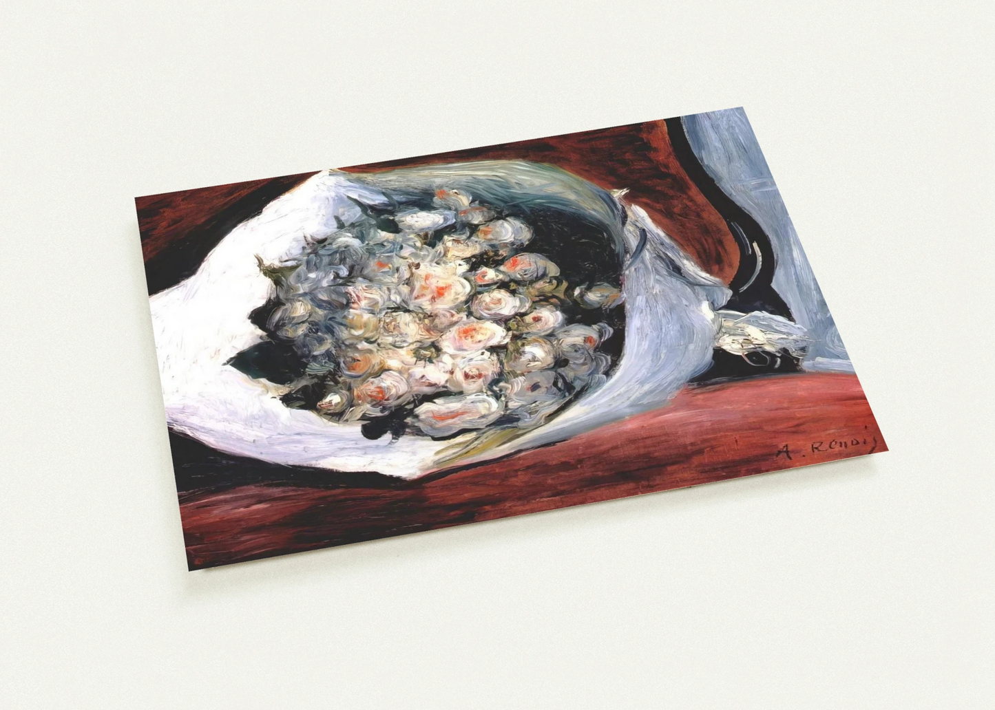 Bouquet in a theater box By Pierre-Auguste Renoir Pack of 10 Post Cards | Pierre-Auguste Renoir Post Cards | A6 (10.5 x 14.8 cm) - 4.1 x 5.8 inches