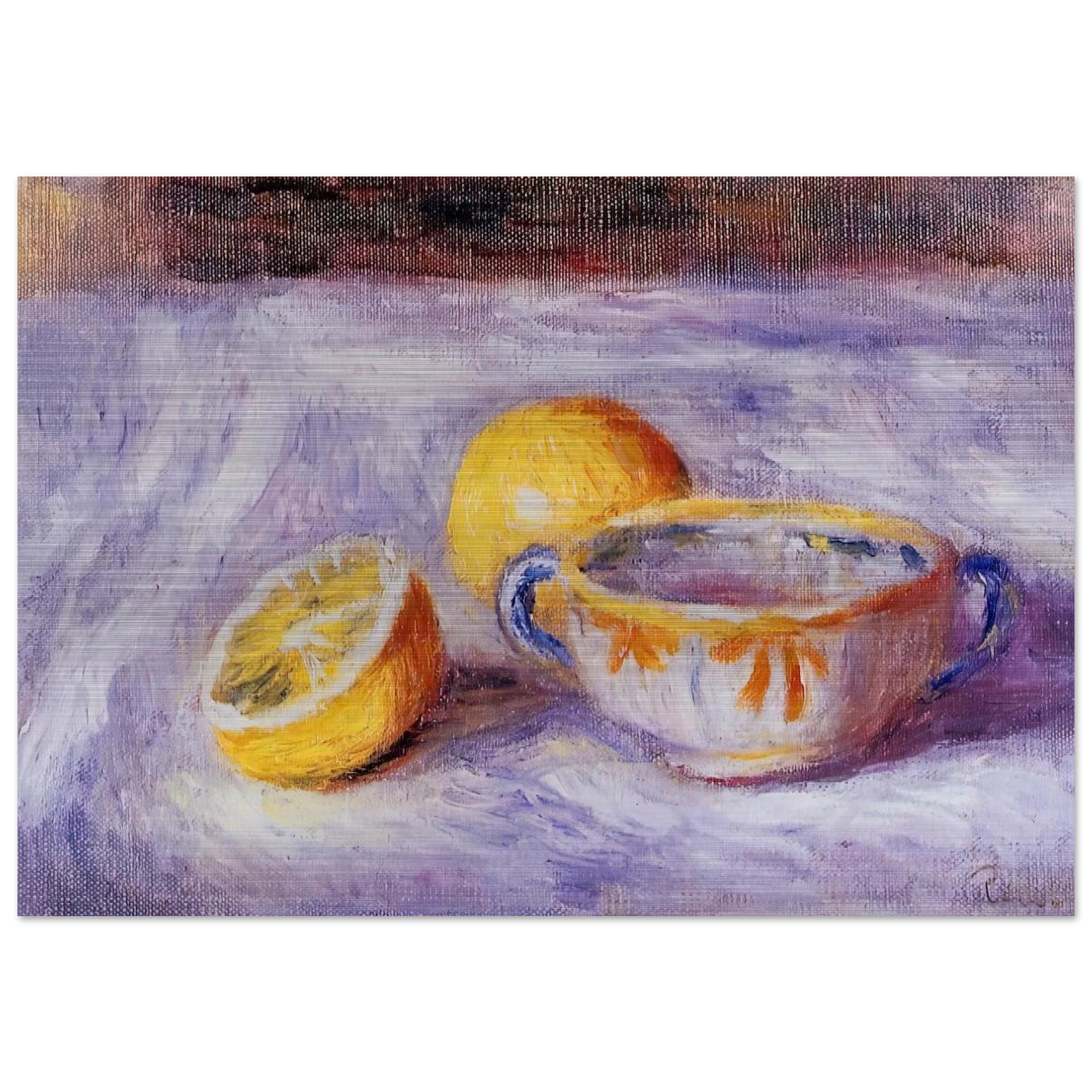 Still Life with Lemons - Pierre-Auguste Renoir Brushed Aluminum Print - 70x100 cm / 28x40 inches | Pierre-Auguste Renoir Aluminum Print | Pierre-Auguste Renoir Prints