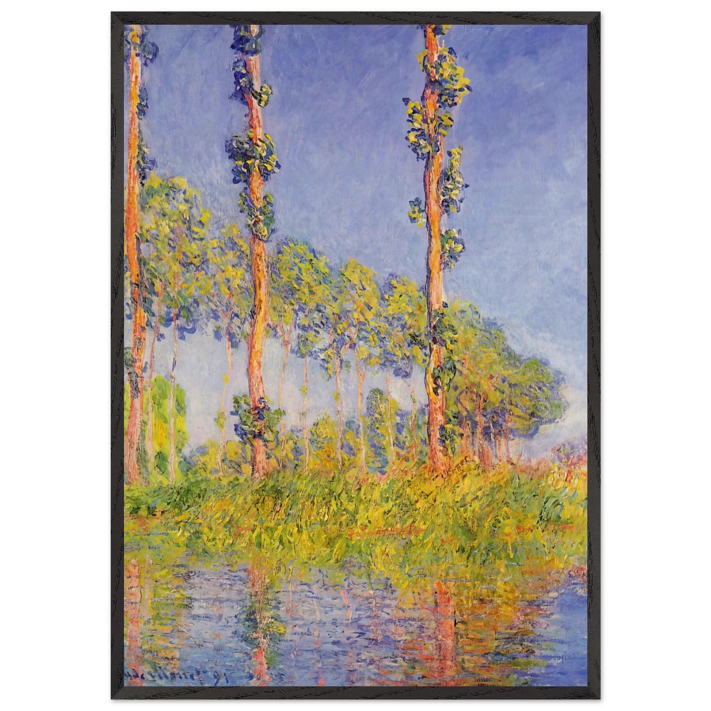 Three Trees Autumn Effect - claude monet Framed Art Print – Black Wooden Frame - Default Title - -Framed Art Print