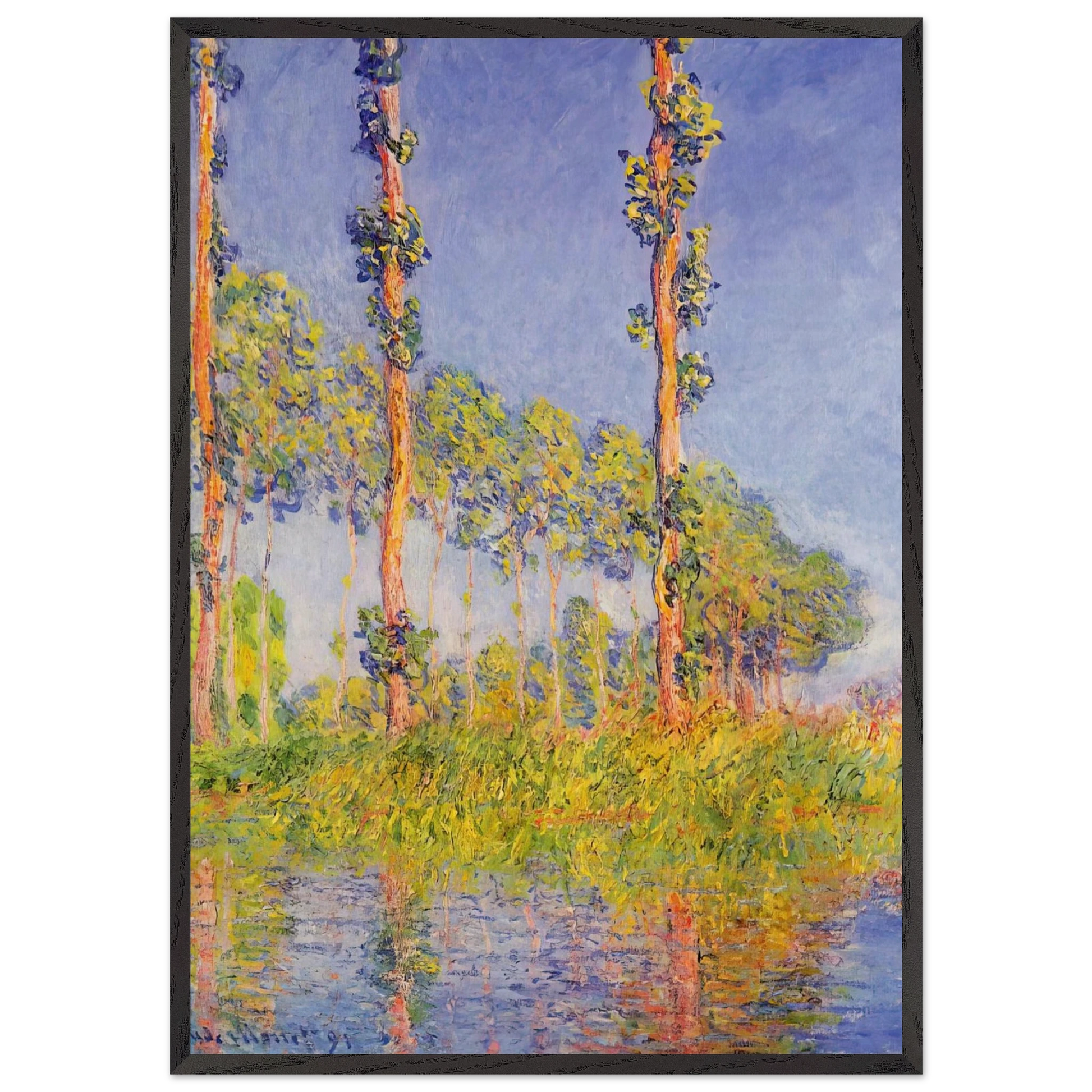 Three Trees Autumn Effect - claude monet Framed Art Print – Black Wooden Frame - Default Title - -Framed Art Print