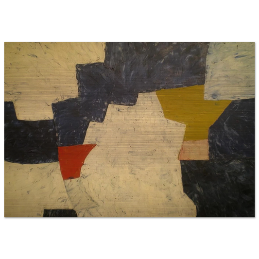 Composition - 1952 - Serge Poliakoff Brushed Aluminum Print - 70x100 cm / 28x40 inches | Serge Poliakoff Aluminum Print | Serge Poliakoff Prints