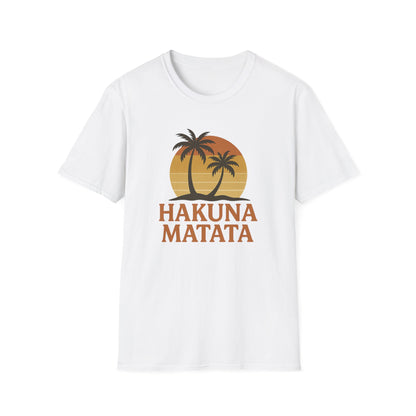 Hakuna Matata Maglietta Grafica Retro, Maglietta Positiva Senza Pensieri, T-Shirt Ispirata agli Anni '90, Top con Citazione di Buonumore, Regalo Unisex